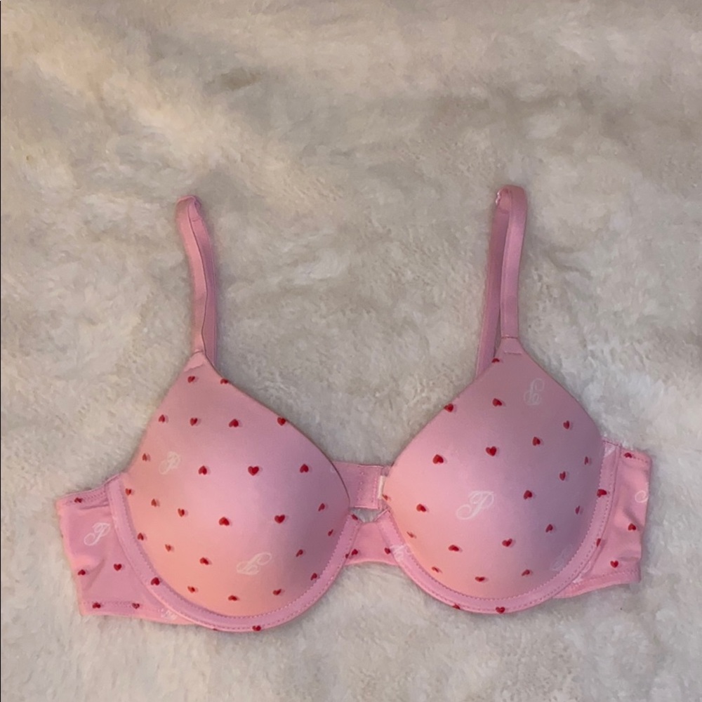 PINK by Victoria’s Secret Pink with Red Hearts Lightly Padded Size 36B
